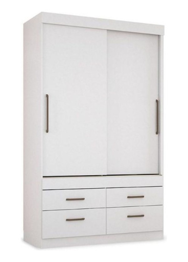 Guarda Roupa 3 Portas 2 Portas De Correr E 4 Gavetas Click 2-4 Branco Santos Andirá
