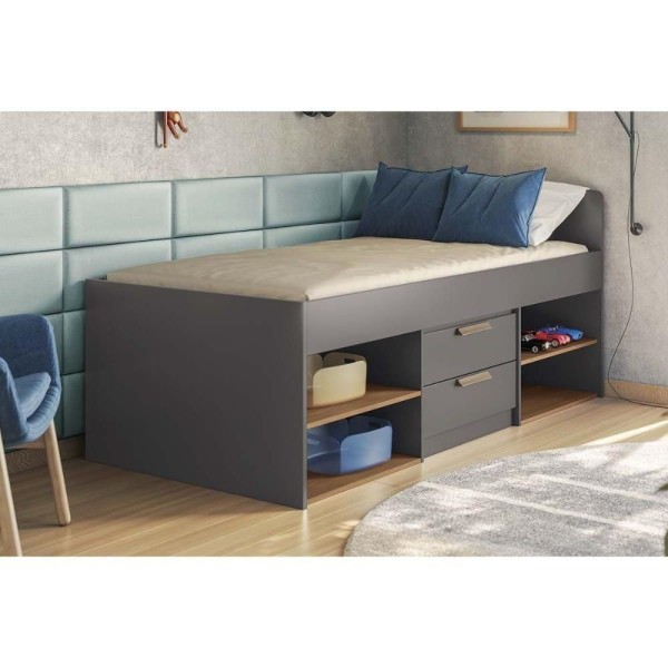 Encontraproduto.com.br - Cama Solteiro New Conect C/ 2 Gavetas Grafittejatoba - Santos Andirá
