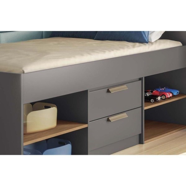 Encontraproduto.com.br - Cama Solteiro New Conect C/ 2 Gavetas Branco/jatoba - Santos Andirá