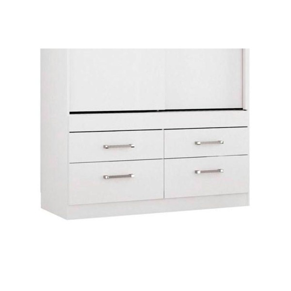 Encontraproduto.com.br - Guarda Roupa 2 Portas de Correr e 4 Gavetas Click 2.4 Branco - Santos Andirá