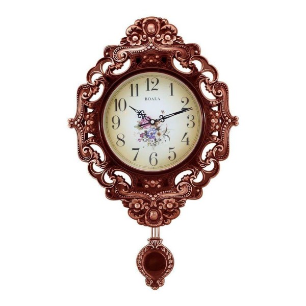 Encontraproduto.com.br - Relógio De Parede Cobre Quartz Clock Luxo Com Pendulo 59cm