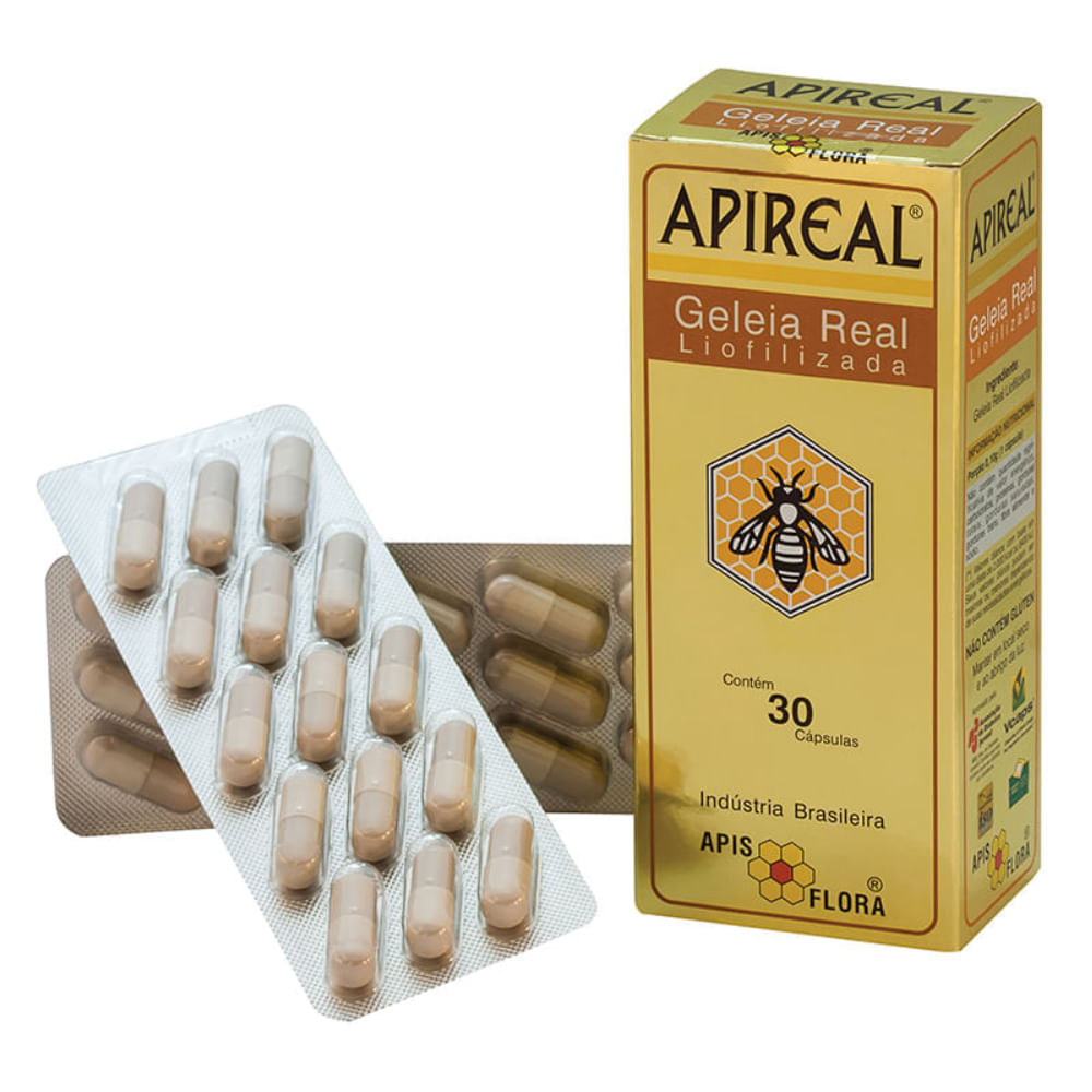 Encontraproduto.com.br - Apireal Geléia Real Liofilizada 30 Cápsulas - Apis Flora