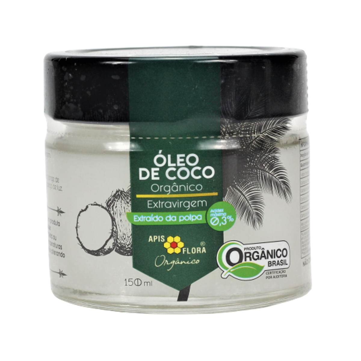 Encontraproduto.com.br - Óleo de Coco Extra Virgem  0,3% Acidez Orgânico 150ml - Apis Flora