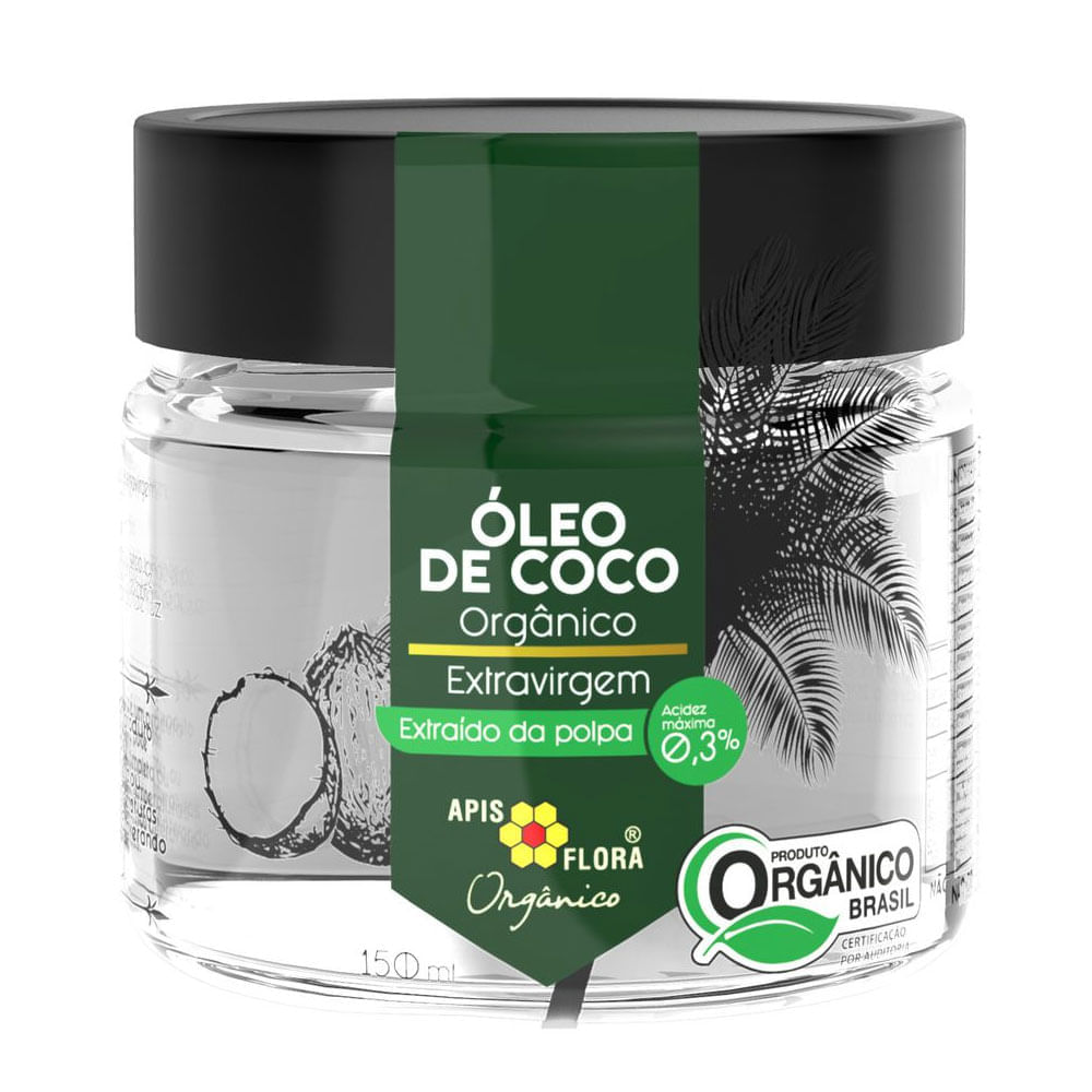 Encontraproduto.com.br - Óleo de Coco Extra Virgem  0,3% Acidez Orgânico 150ml - Apis Flora