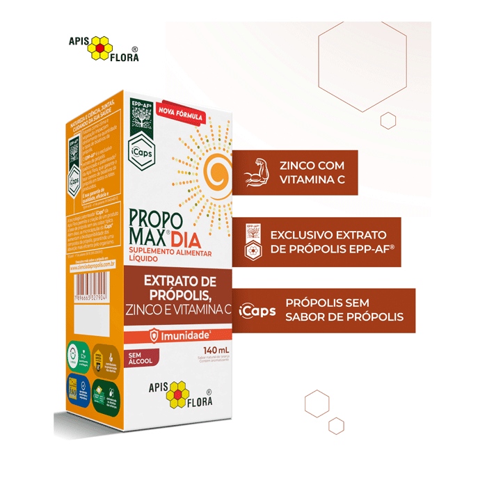 Encontraproduto.com.br - Propomax Dia (Extrato de Própolis, Zinco e Vitamina C) 140ml - Apis Flora