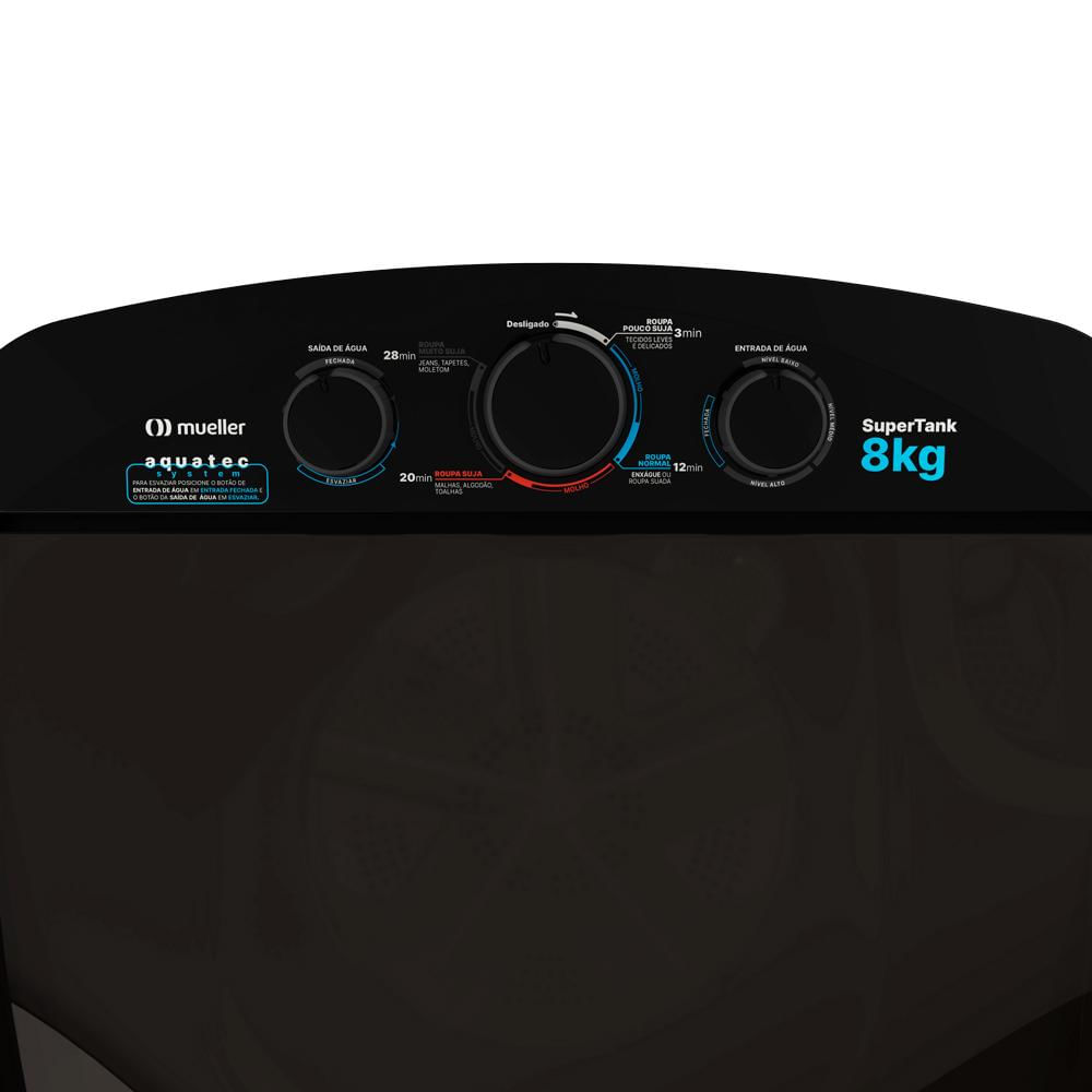 Encontraproduto.com.br - Tanquinho Supertank Mueller com Aquatec 8Kg Preto 127V