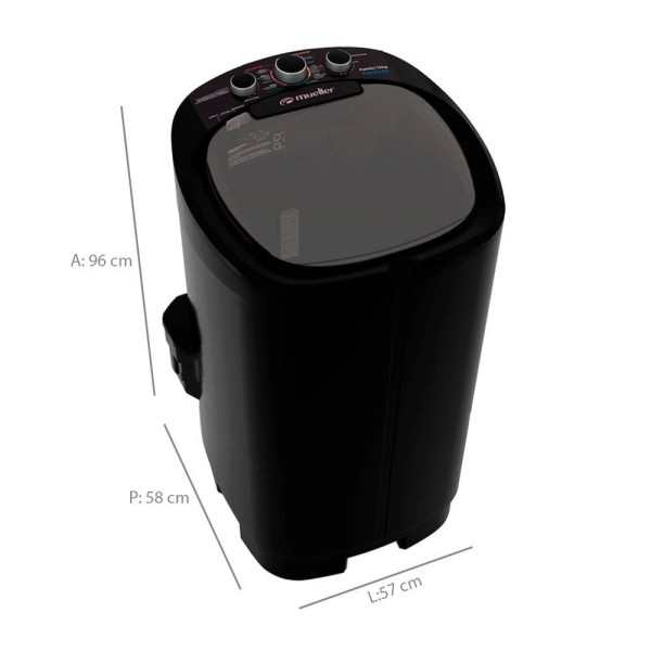 Encontraproduto.com.br - Tanquinho Mueller 12kg Family Aquatec Preto - 127v