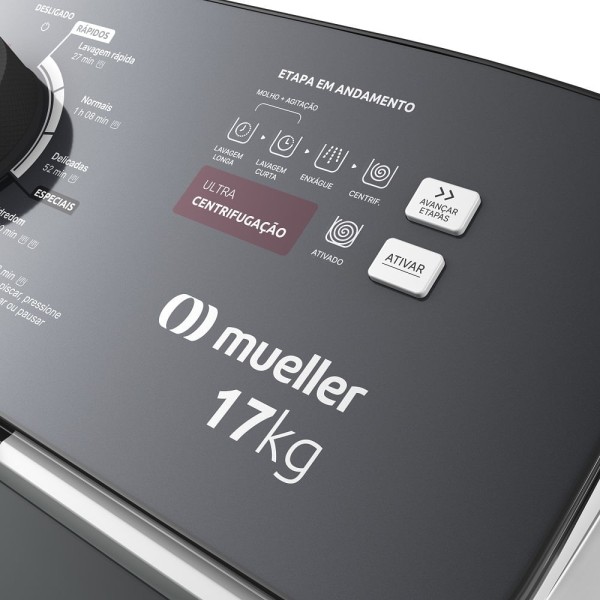 Encontraproduto.com.br - Lavadora de Roupa Automática Mueller 17Kg com Ultracentrifugação e Ciclo Rápido Branca MLA17 – 127 Volts