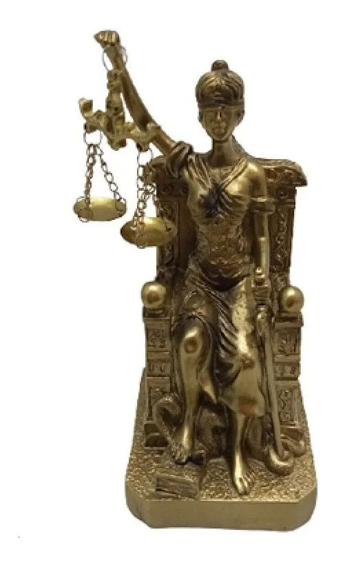 Encontraproduto.com.br - Dama Da Justiça Decorativa 17cm em Resina Youbai