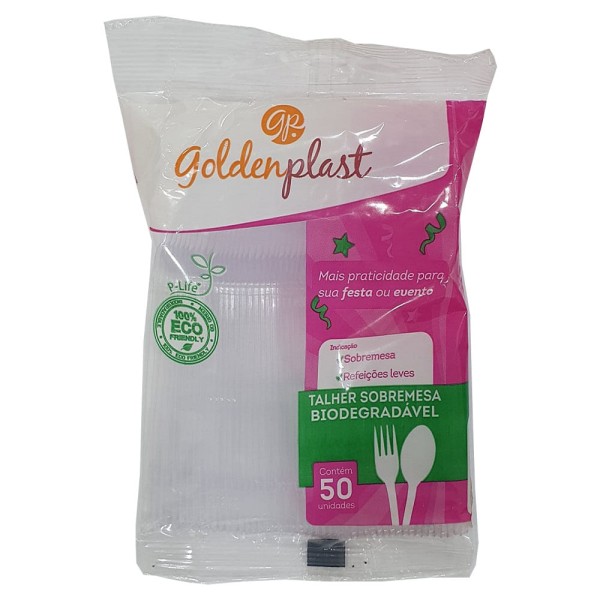 Encontraproduto.com.br - Garfo Descartável Golden Palast Cristal Com 50 Unidades