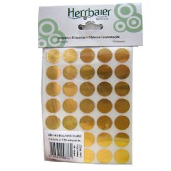 Encontraproduto.com.br - Etiqueta Redonda 175un Ouro Herrbaier