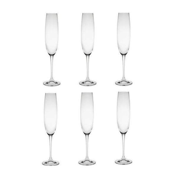Encontraproduto.com.br - Jogo 6 Taças P- Champanhe 250ml Cristal Fulica Bohemia