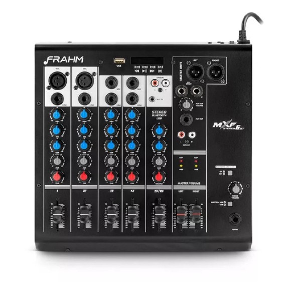 Encontraproduto.com.br - Mesa de Som 6 Canais Com Bluetooth MXF-6 BT - Frahm