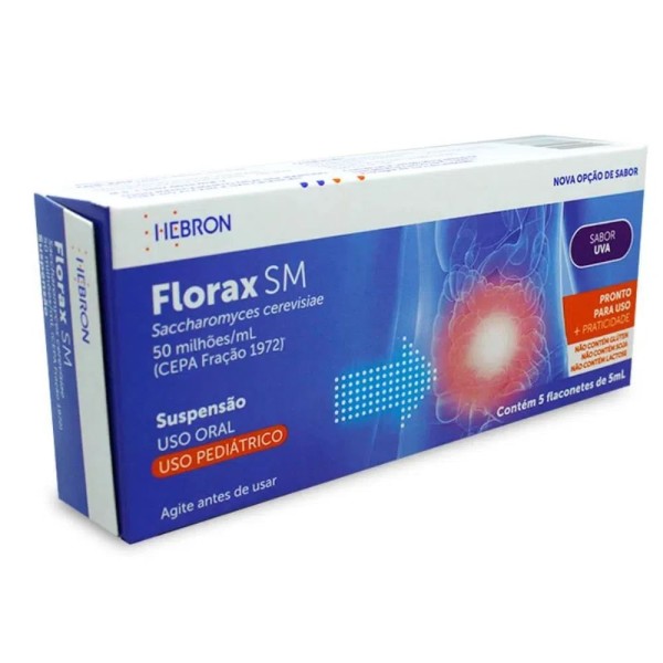 Florax Sm Sabor Uva Pediátrico com 5 Flaconetes de 5ml