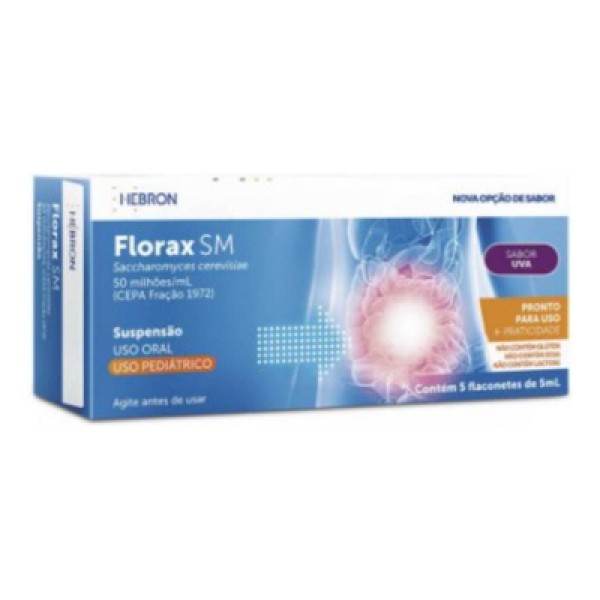 Florax Sm Sabor Uva Pediátrico com 5 Flaconetes de 5ml