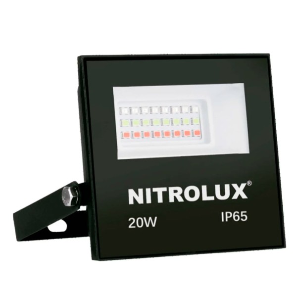 Encontraproduto.com.br - Refletor Led Slim 20W LR RGB Nitrolux