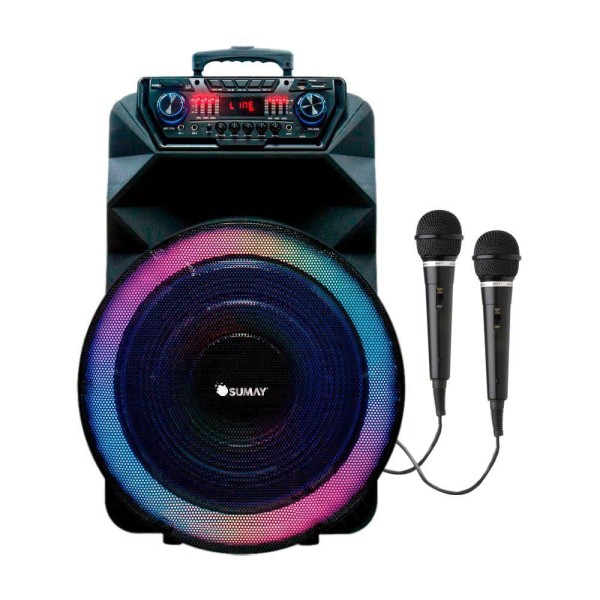 Encontraproduto.com.br - Alto Falante Sm-cap42 Thunder Bolt Bluetooth Led 1400w Bivolt - 2 Mic