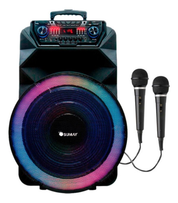 Encontraproduto.com.br - Alto Falante Sm-cap42 Thunder Bolt Bluetooth Led 1400w Bivolt - 2 Mic