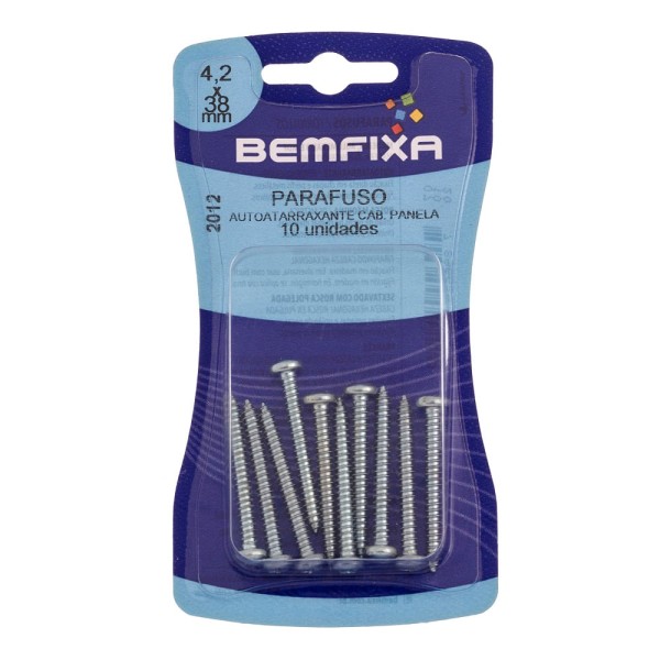 Parafuso Phillips Autoatarraxante Cabeça Panela 4,2x38 Mm 10 Unidades Bemfixa