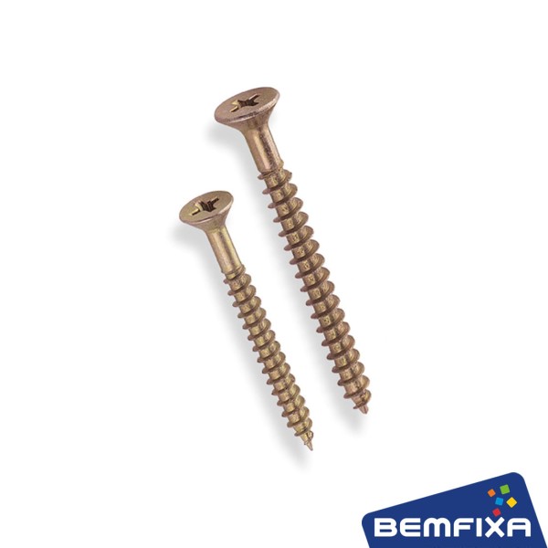 Encontraproduto.com.br - Parafuso Para Aglomerado E MDF Cabeça Chata Fenda PhilliPS Bemfixa
