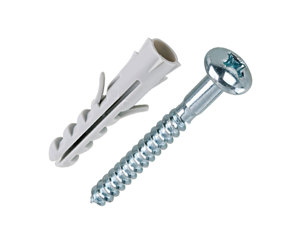 Encontraproduto.com.br - Parafuso phillips cabeça panela com bucha de nylon 3124 08mm 05 unidades Bemfixa