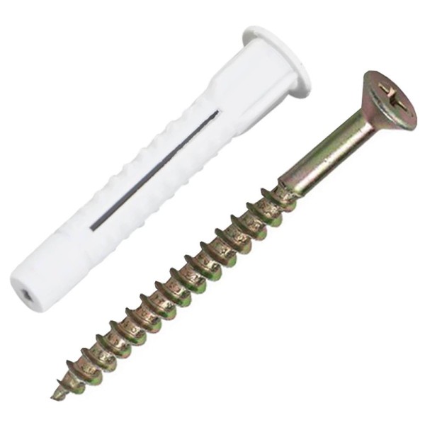Encontraproduto.com.br - Parafuso phillips cabeça chata com bucha de nylon 08mm 30 unidades Bemfixa