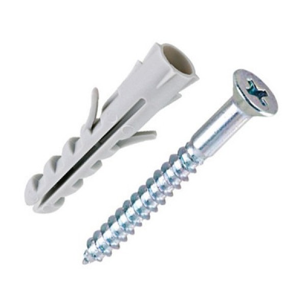 Encontraproduto.com.br - Parafuso phillips cabeça chata com bucha de nylon 08mm 30 unidades Bemfixa