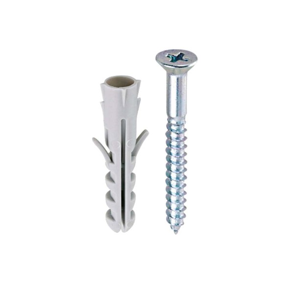 Encontraproduto.com.br - Parafuso phillips cabeça chata com bucha de nylon 08mm 30 unidades Bemfixa