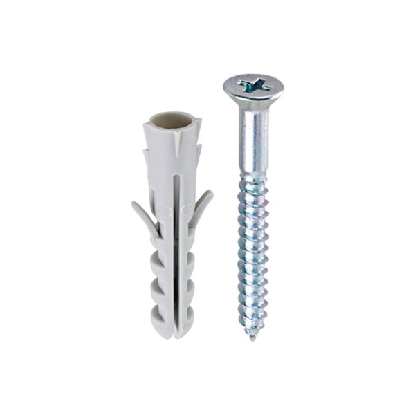 Encontraproduto.com.br - Parafuso phillips cabeça chata com bucha de nylon 08mm 30 unidades Bemfixa