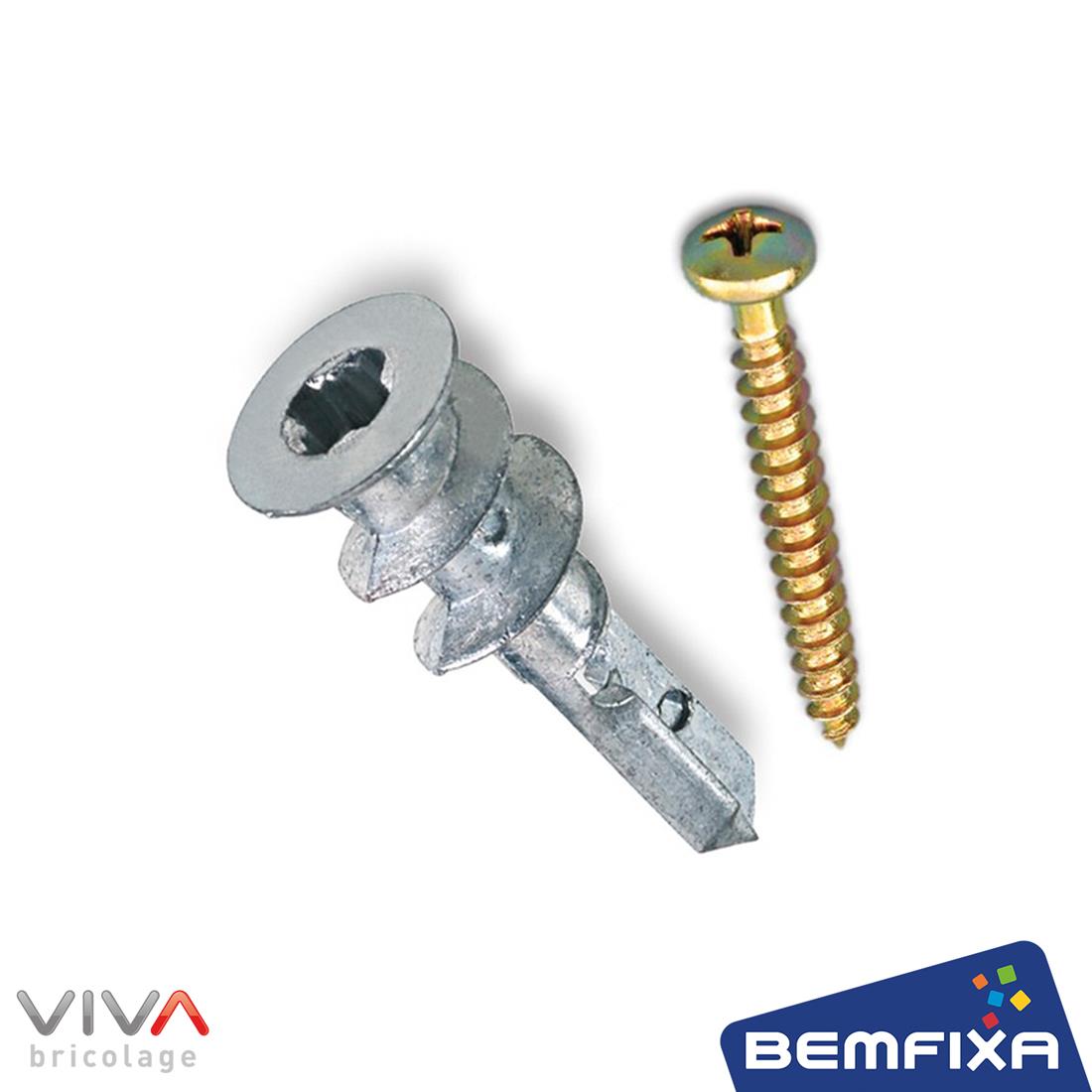 Encontraproduto.com.br - Bucha Rápida 38 Mm Para Driwall Com Parafuso 2 Unidades Bemfixa