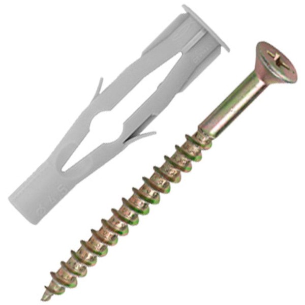 Encontraproduto.com.br - Parafuso Philips Cabeça Chata Com Bucha 4,0x50 Mm 4 Unidades Bemfixa