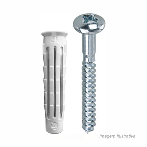Encontraproduto.com.br - Bucha universal 10mm com parafuso cabeça panela phillips 6x70mm com 50 unidades - bemfixa
