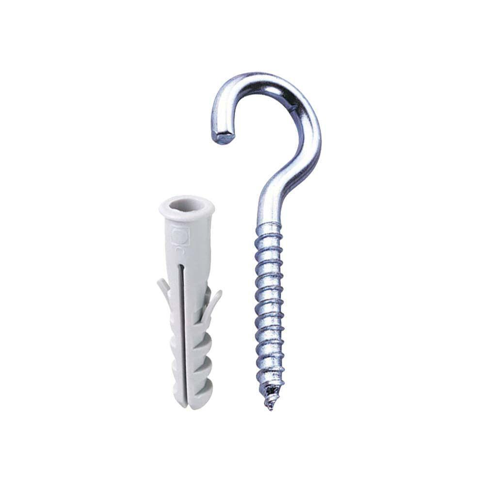 Encontraproduto.com.br - Gancho Zincado 3,3x53 Mm Com Bucha de 6 Mm 4 Unidades Bemfixa
