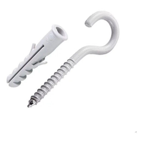 Gancho com Bucha Bemfixa 8 MM Branco