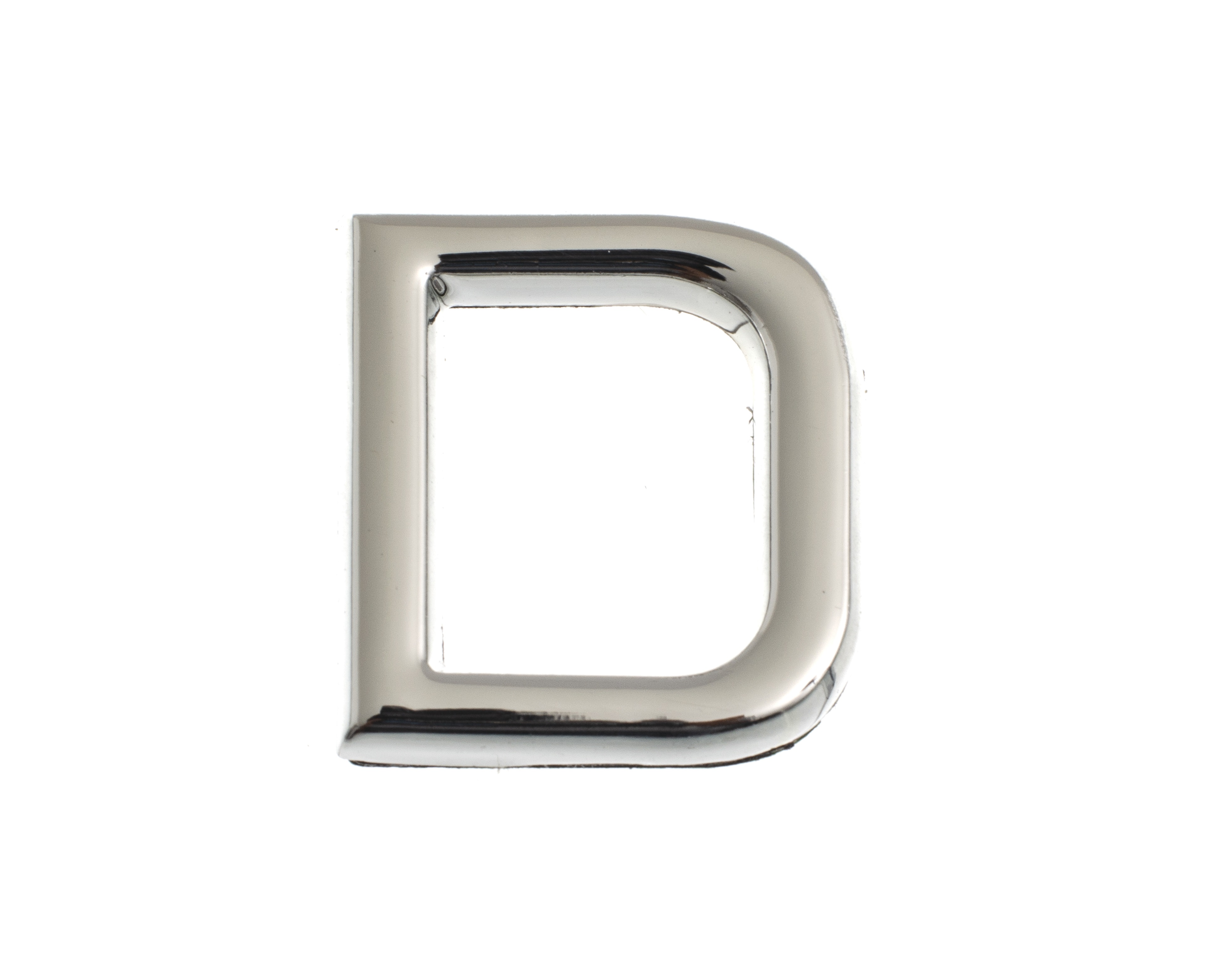 Encontraproduto.com.br - Letra D de ABS auto-adesivo 3,9cm cromada Bemfixa