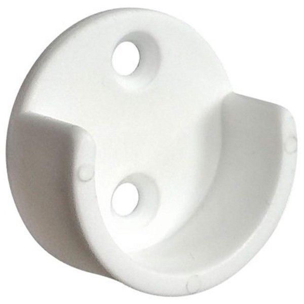 Encontraproduto.com.br - Suporte para Cabideiro Tipo Meia-Cana com 2 Peças  Branco Bemfixa