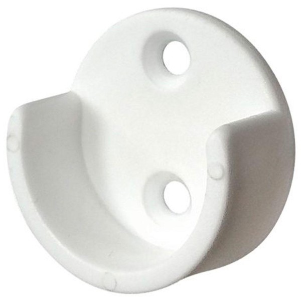 Encontraproduto.com.br - Suporte para Cabideiro Tipo Meia-Cana com 2 Peças  Branco Bemfixa