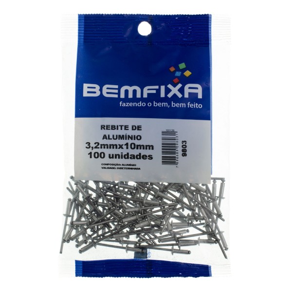 Encontraproduto.com.br - Rebite de Alumínio Bemfixa SC 3,2 X 10 MM