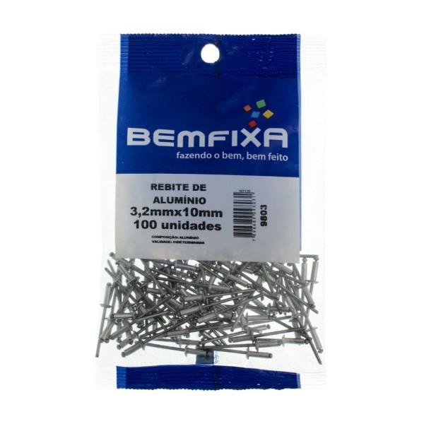 Encontraproduto.com.br - Rebite de Alumínio Bemfixa SC 3,2 X 10 MM