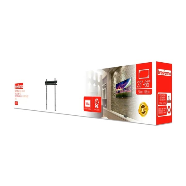 Encontraproduto.com.br - Suporte de Parede Fixo Ultra Slim Brasforma SBRP400 para TVs LED, LCD, Plasma, 3D e Smart TV de 23