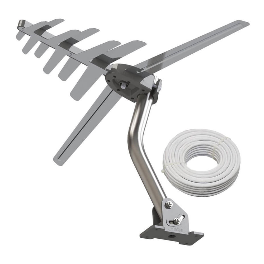 Encontraproduto.com.br - Antena Digital Externa Brasforma SHD-8100K 4 em 1 - Alumínio