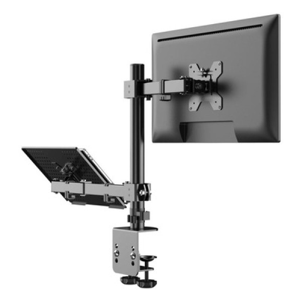Encontraproduto.com.br - Suporte De Mesa Para Monitor De 13 A 27 Com Apoio Para Notebook Brasforma