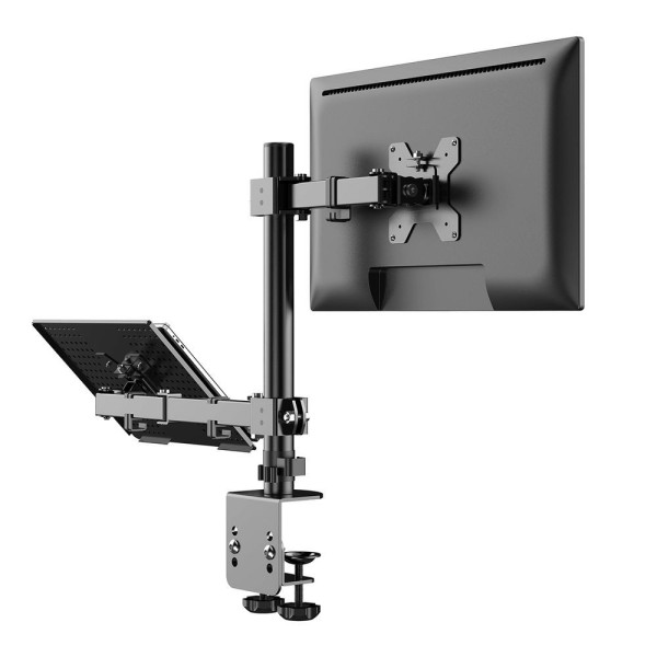 Encontraproduto.com.br - Suporte De Mesa Para Monitor De 13 A 27 Com Apoio Para Notebook Brasforma