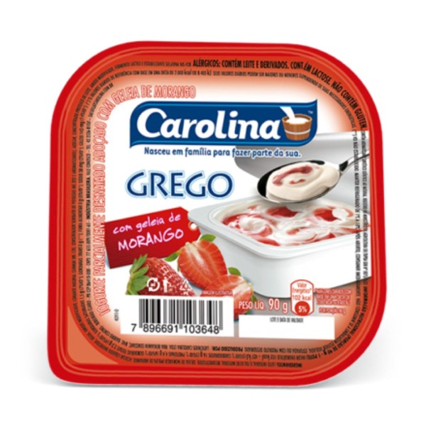 Encontraproduto.com.br - Iogurte Grego Carolina Morango 100g