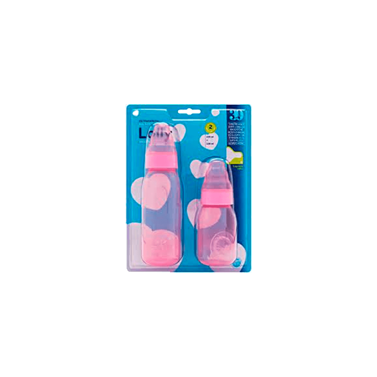 Encontraproduto.com.br - KIT MAMADEIRA LOLLY CLEAN ROSA REF ROSA REF 3770
