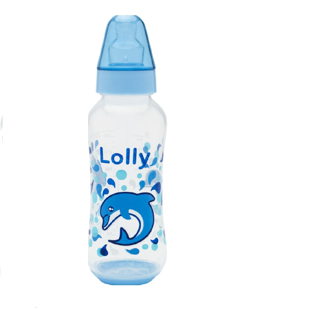 Encontraproduto.com.br - Mamadeira Lolly Oceano Silicone Ortodôntico Cor Azul 250ml