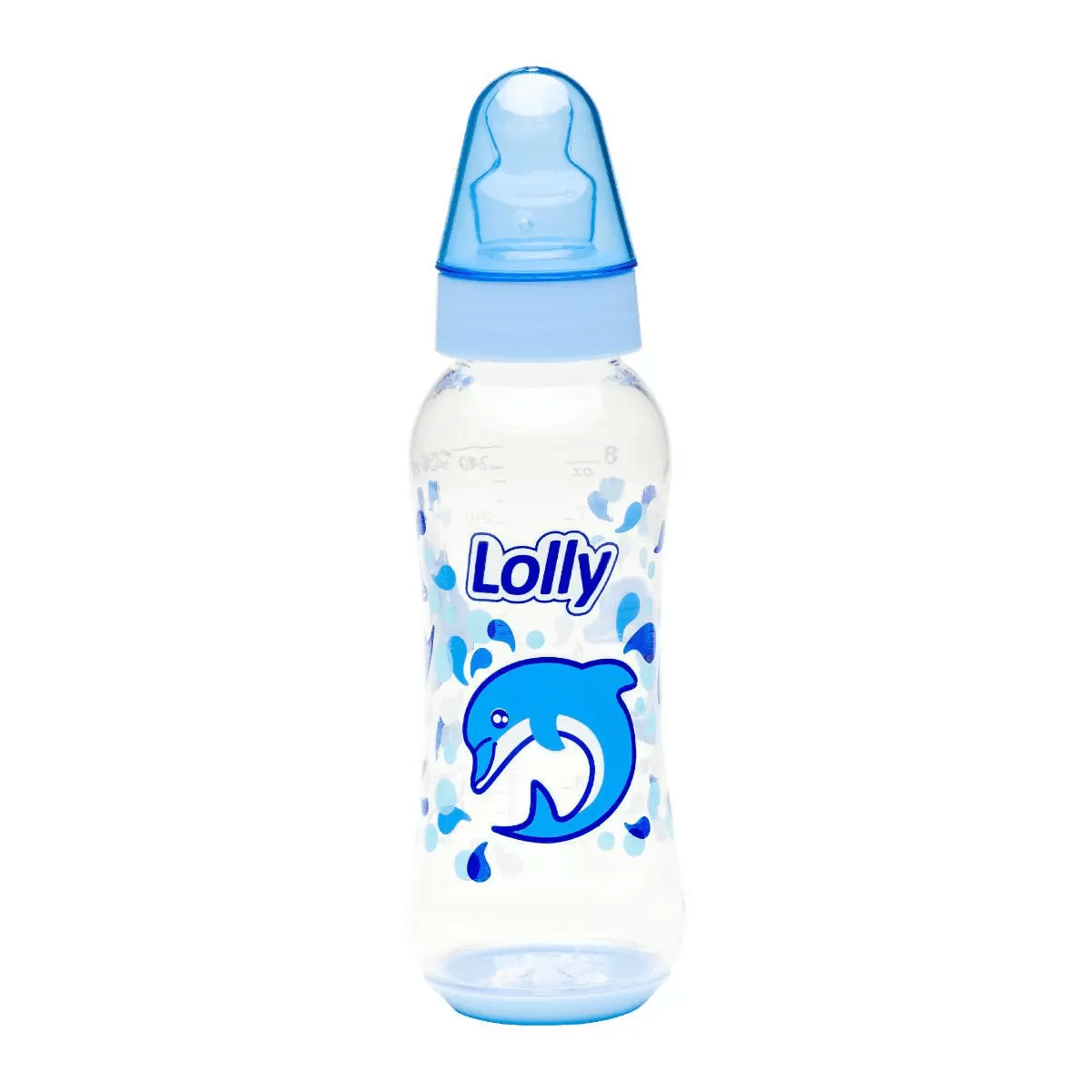 Mamadeira Lolly Oceano Silicone Ortodôntico Cor Azul 250ml