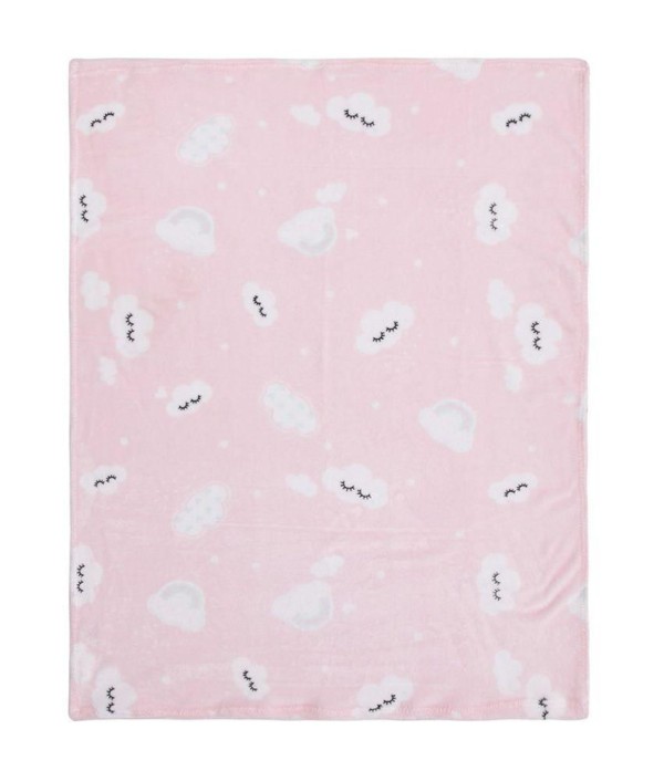 Encontraproduto.com.br - Cobertor Bebê Microfibra Rosa Cílios 1,10m X 85Cm Papi