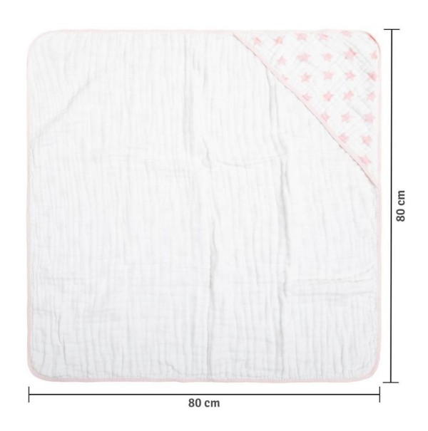 Encontraproduto.com.br - Toalha De Banho Soft Com Capuz Estampada Star Rosa Papi