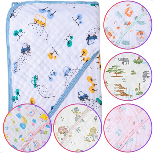 Encontraproduto.com.br - Toalha De Banho Bebê Soft Com Capuz Bosque Papi